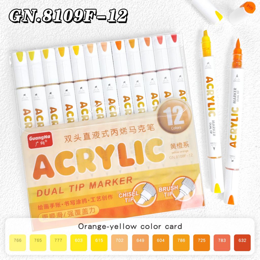 Acrylmarker Pinselspitze 12/24/36/72 Farben Direkte Tinte Wasserfest Flexible Spitze Kunststifte Für Felsmalerei Holz Stoff Ei