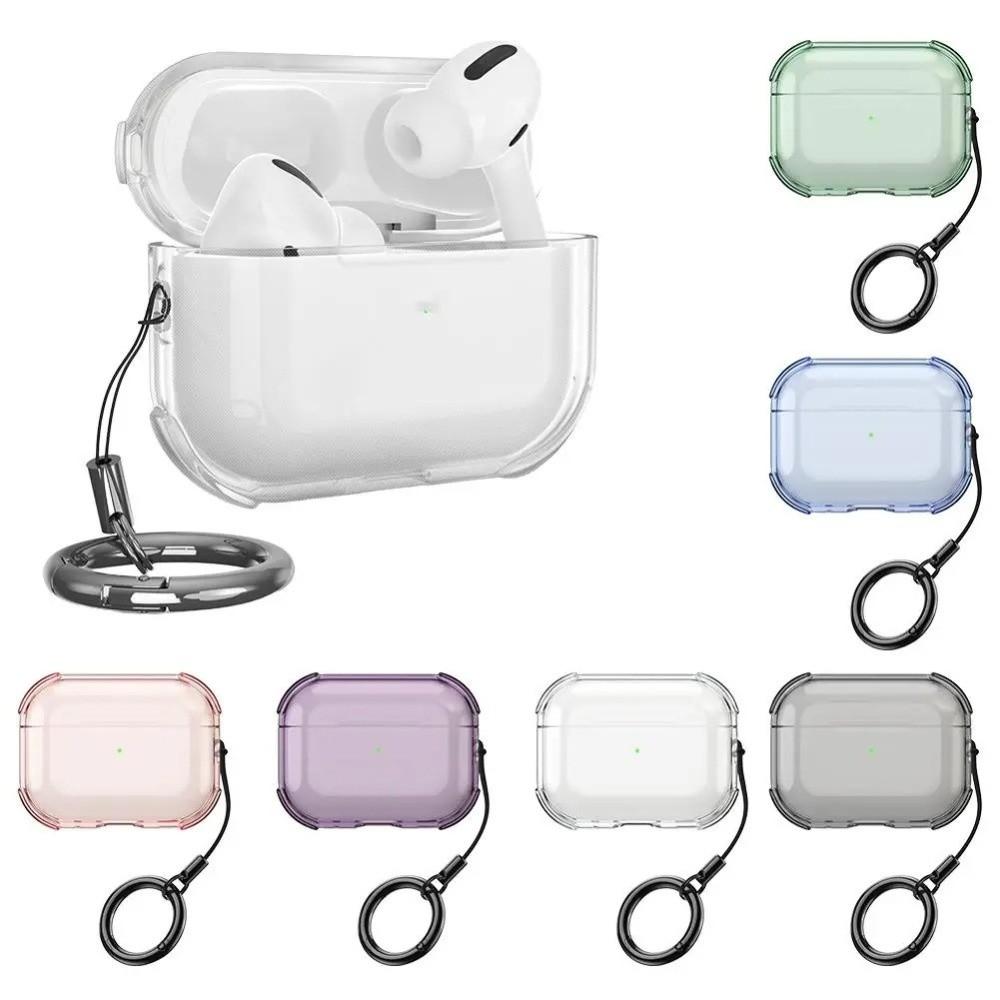 TPU Earphone Case With Lanyard Keychain Clear Case Fashion Earbuds Cover for AirPods Pro 3