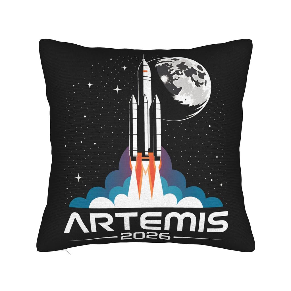 Artemis II 2026 Mission to the Moon Pillow Cover Retro Trendy Pillow Case For Chair Sofa Home Decor Soft Cushion Cover Present