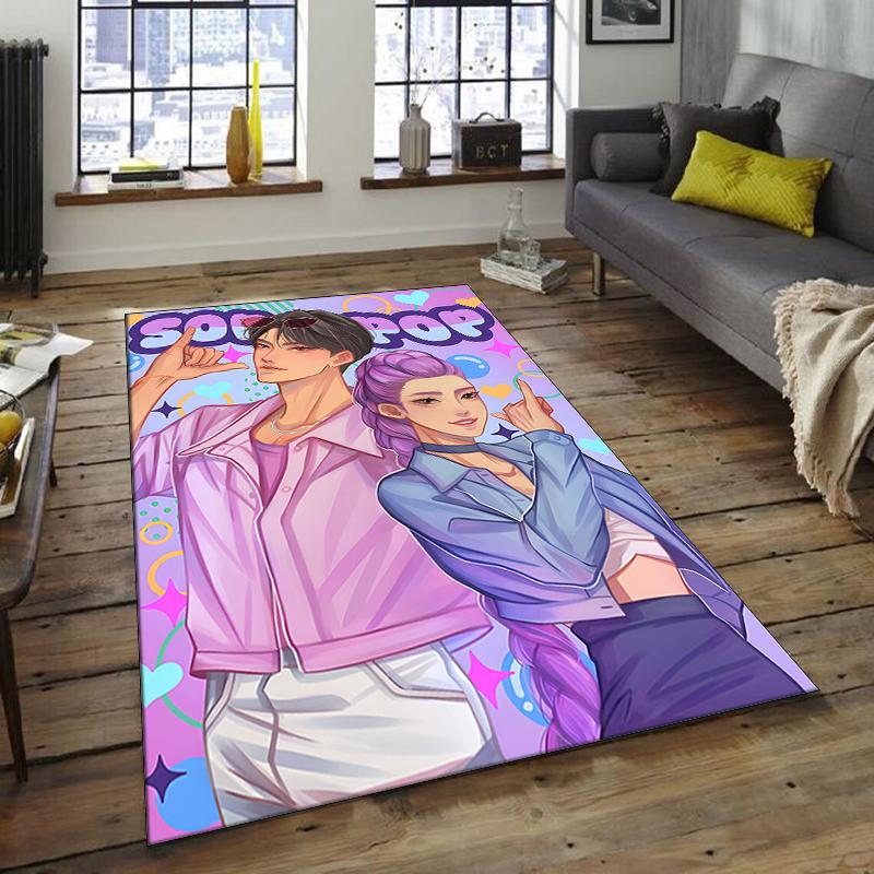 1pc KPop Demon Hunters20 Design Area Rug - Non-Slip, Soft & Cozy Floor Mat for Living Room, Bedroom, Office - Indoor/Outdoor Decorative Carpet