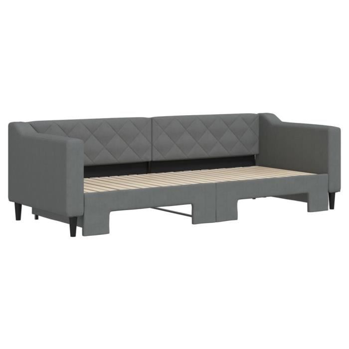 VidaXL Daybed with Pull-out Bed Dark Grey 80x200 Cm Fabric 3197422