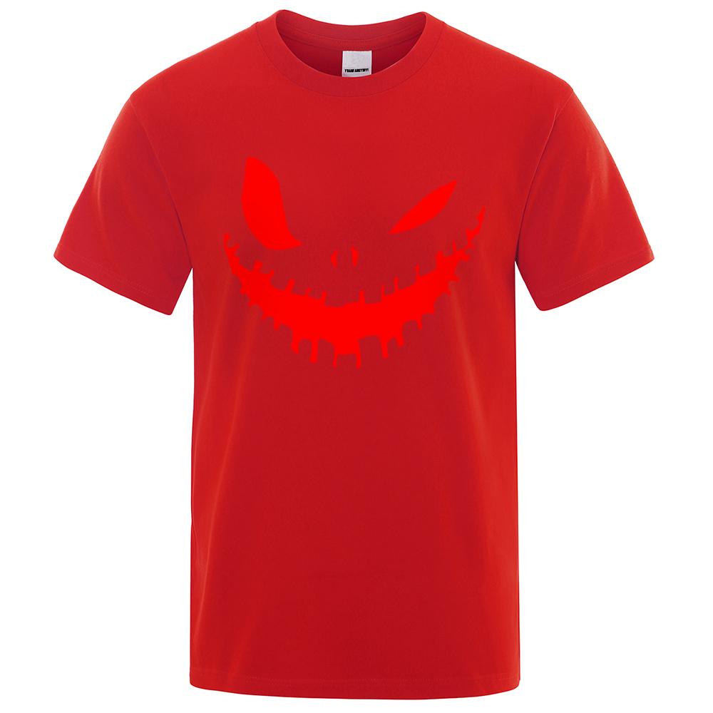 Terrifying Cartoon Demon Smile Print Clothing Men Women High Quality T-Shirt Summer Cotton T-Shirts Oversized Loose Tops Couple