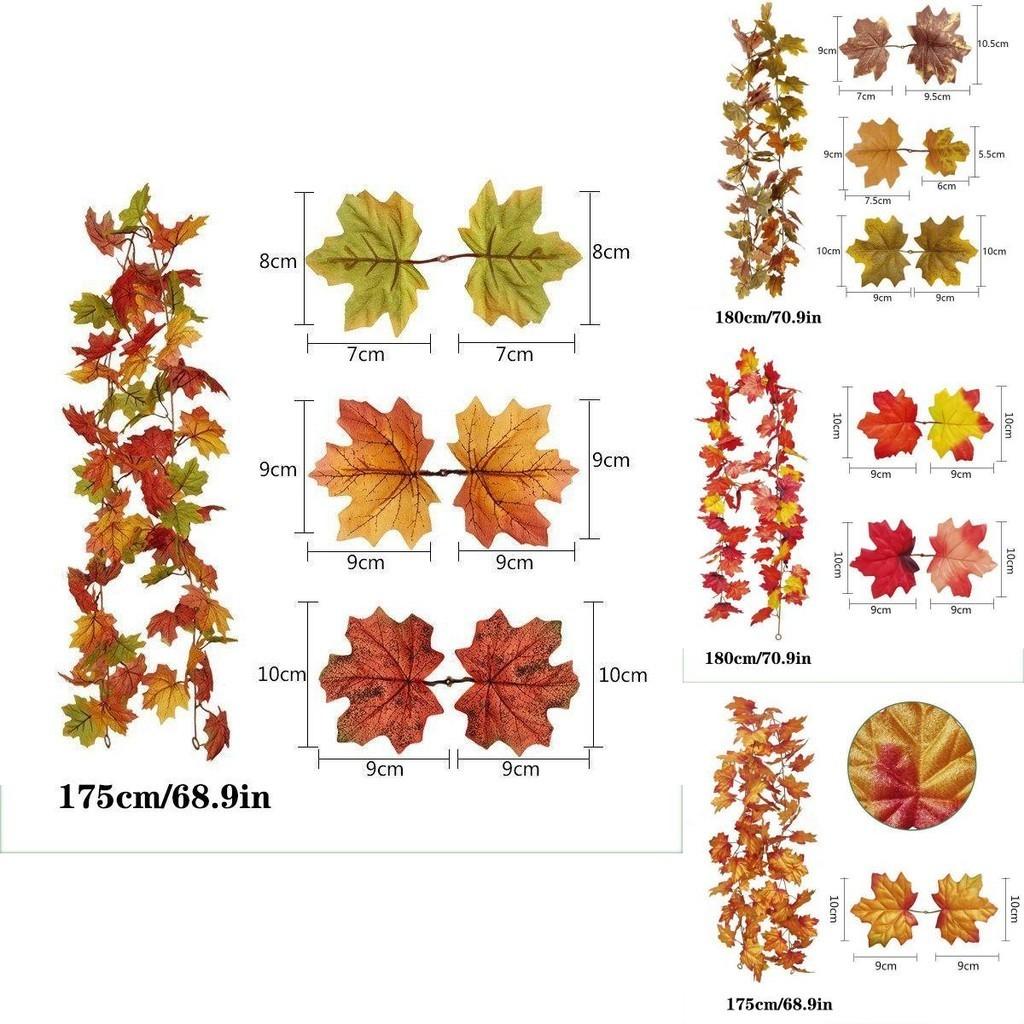 Realistischer Herbst-Ahornblatt-Girlande für Thanksgiving- und Halloween-Dekorationen