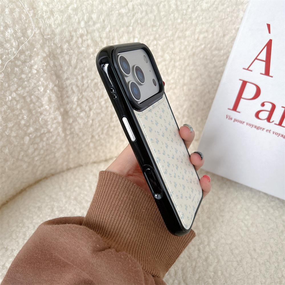 Carcasă de telefon drăguță cu flori mici, stil INS coreean, pentru iPhone 15 16 17 Pro 13 14 Pro Max 17, husă fashion din piele, carcase protectoare Funda