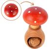 Casse-Noix - Creative Home - 10 x 6 cm - Bois - Forme de Champignon - Rouge et Blanc