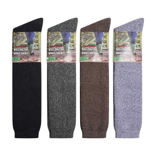 Soxy Mens Plain Mid Calf Socks (Pack of 4)