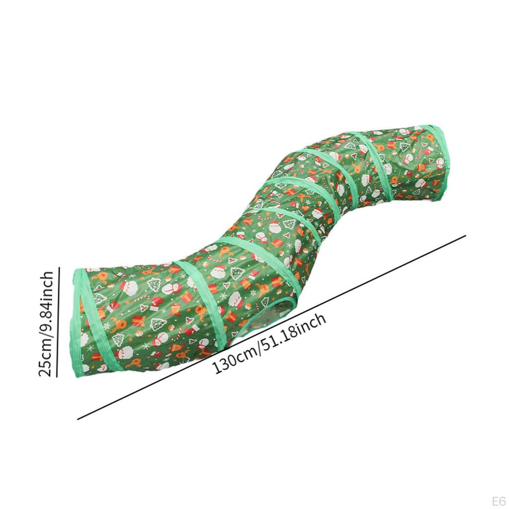 Cat Activity Maze Featuring Christmas Ball, Foldable Indoor Tunnel