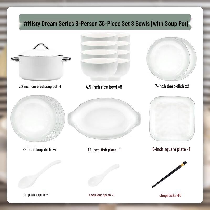 Nordic Style Enamel Dinnerware Set