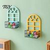 Charming Wall Shelves for Fairy Tale Style Wooden House Shape Shelf, Decorative Metal Storage Rack, Creative Sturdy And Wood Floating