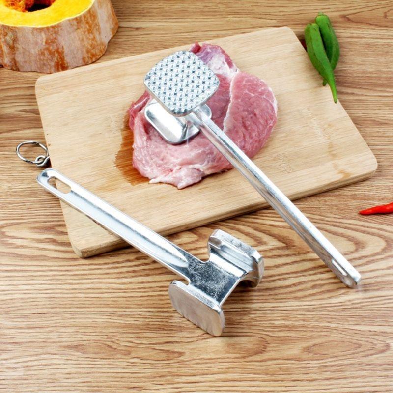 Aluminium Meat Mallets Hammer Tenderizer Textured Grip Meat Mallets Tenderizer Chicken Pounder Large Hammer Kitchen Tool