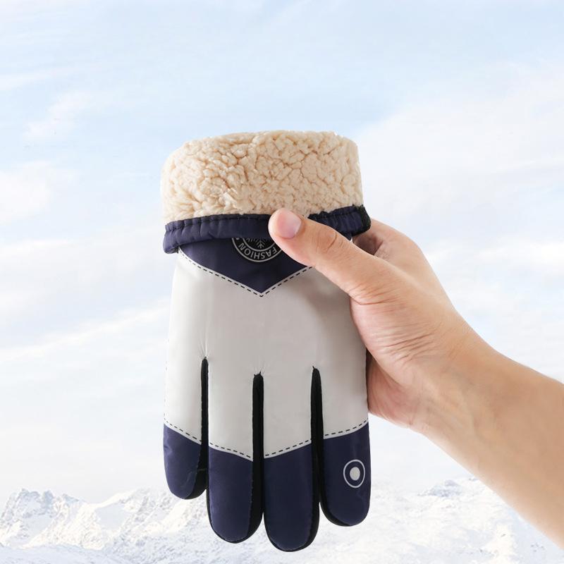 Cycling Gloves Outdoor Winter Cotton Gloves Warm and Cold Protection Gloves Cycling Waterproof Plus Velvet Thickened Ski Gloves