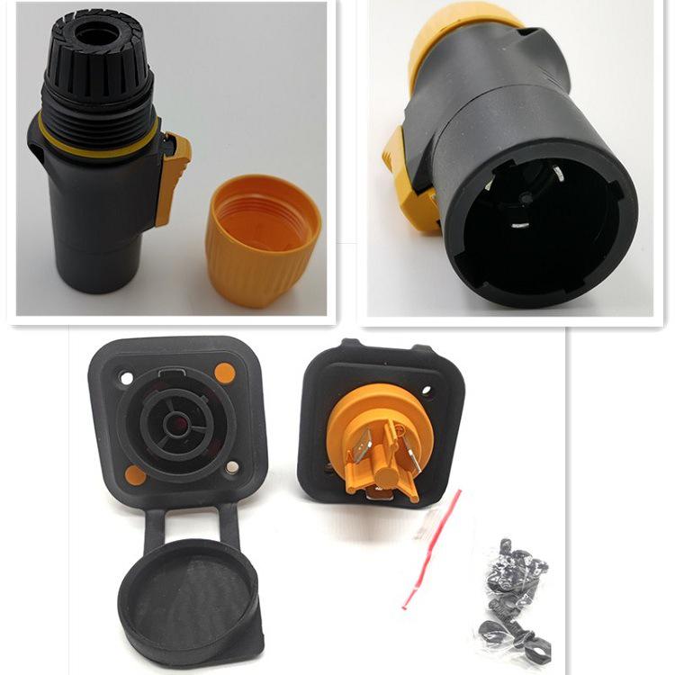 3P Stage Lighting Beam Light with Aviation Plug, LED Display, and XLR Waterproof Male/Female Socket.
