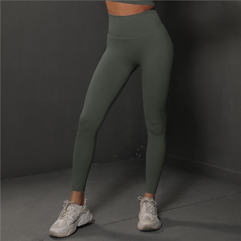 ALO Yoga Dames Hoge Taille Strakke Sportbroek - Perzik Lift Hardlopen Fitness Capris