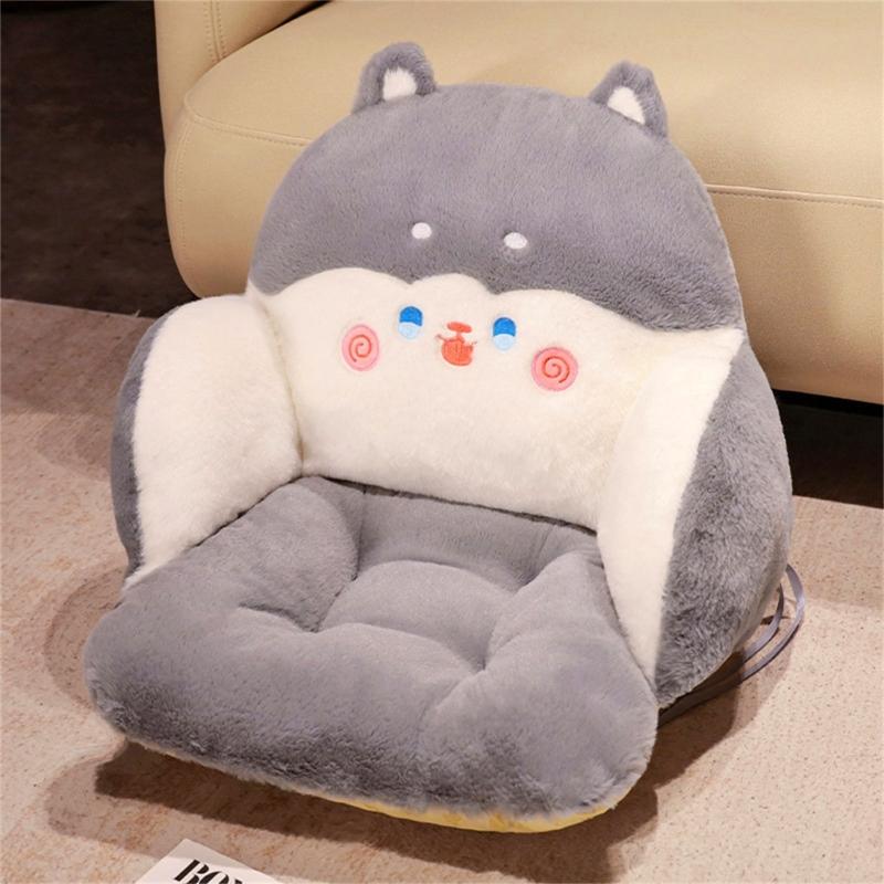 Plushes Animal Throw Pillows Bed/Sofa/Floor Backrest for Reading Gaming Watching TV Relieve Pain Lumbar Support Cushion