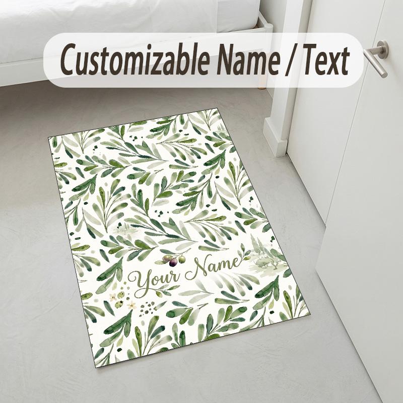 Gothic Moth Theme Soft Crystal Velvet Rug Custom Name & Text Print Non Slip Floor Rug for Bedroom Living Room