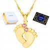 Gold Necklace of Baby Feet, Children' Baby Feet, 925 Metal