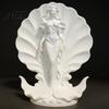 Mermaid Shell Ornament 3D Printed Desktop Ornament, Ocean Style Standing Gift for Dreamy Girls Sculpture, Minimalist Figurine Home Office Tabletop