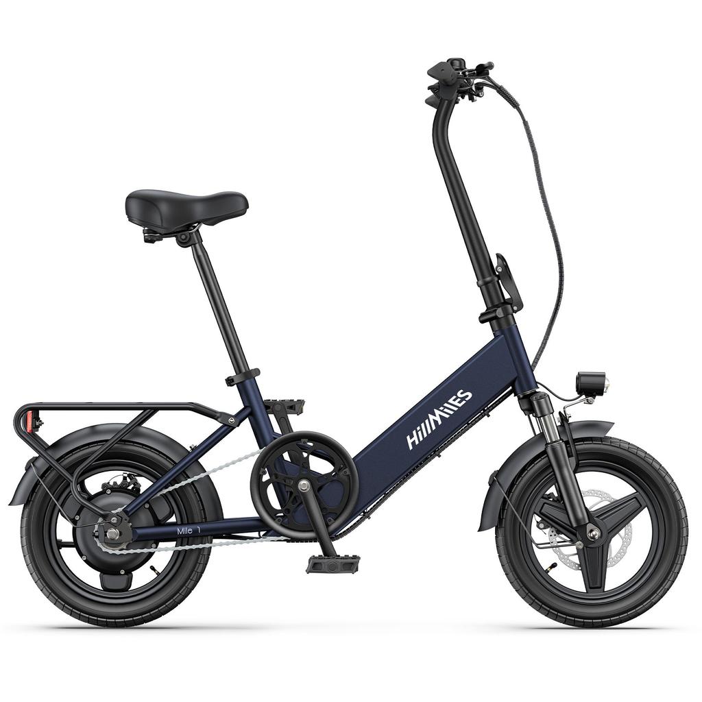 HillMiles Mile 1 Electric Bike 36V 10.4Ah Battery, 250W Motor, 60KM Range, 14*2.125 Inch Tires Foldable E-bike