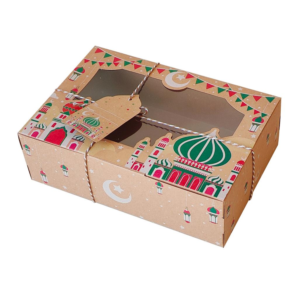 Pack of 8 Chocolate Candy Boxes Eid Mubarak Decorative Paper Boxes for Muslims Holiday Gifts Ramadans Decoration