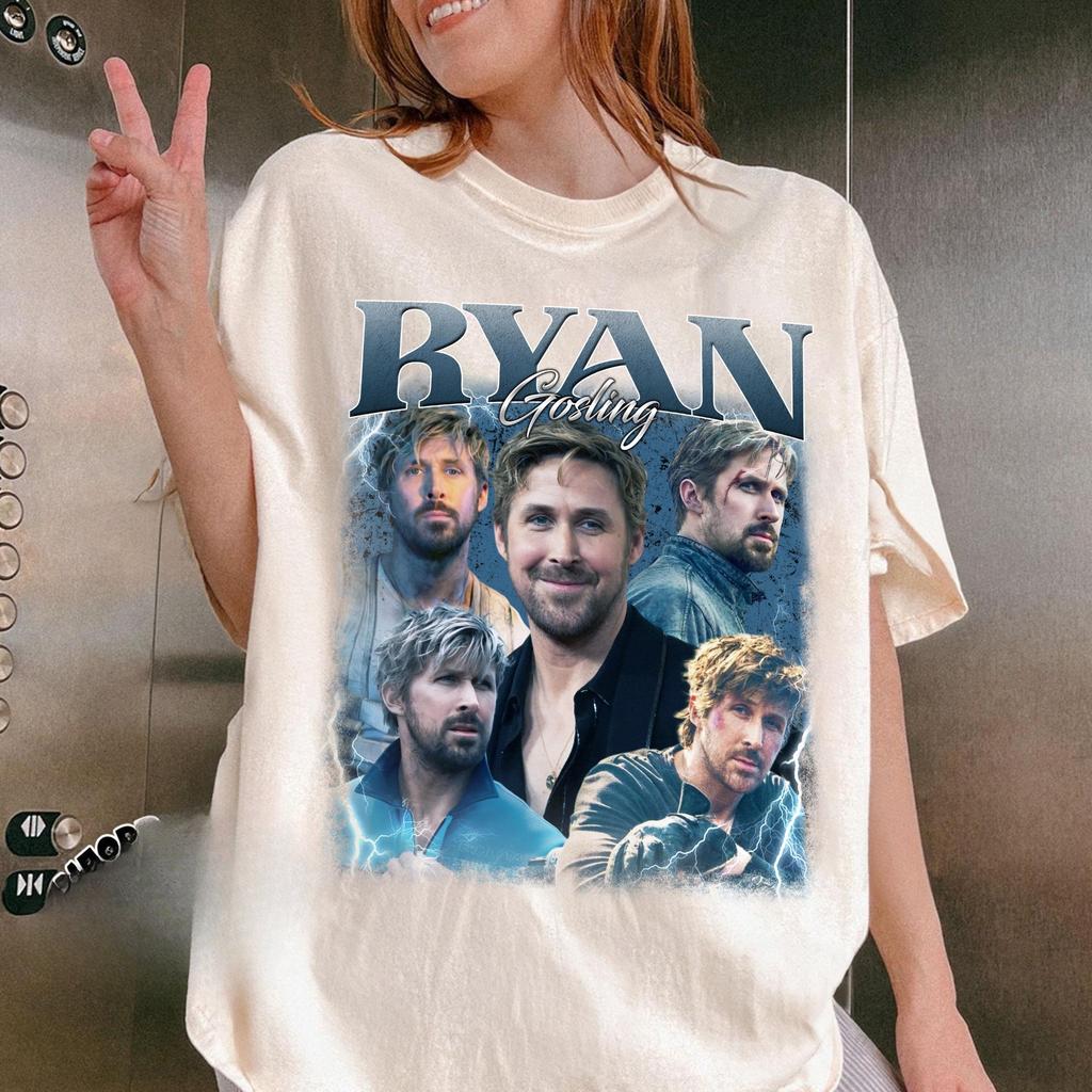 Ryan Gosling Printed Womens Tshirt SpringSummer Fashion Trend Pure Cotton Top Neutral Round Neck Short Sleeve Tshirt