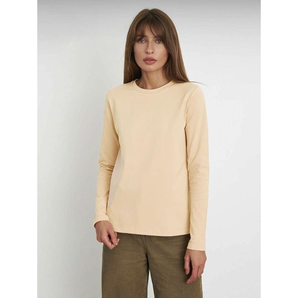 2025 Spring New Women's Cotton Long Sleeve T-Shirt Fashion Casual Versatile Office Round Neck Pullover Top