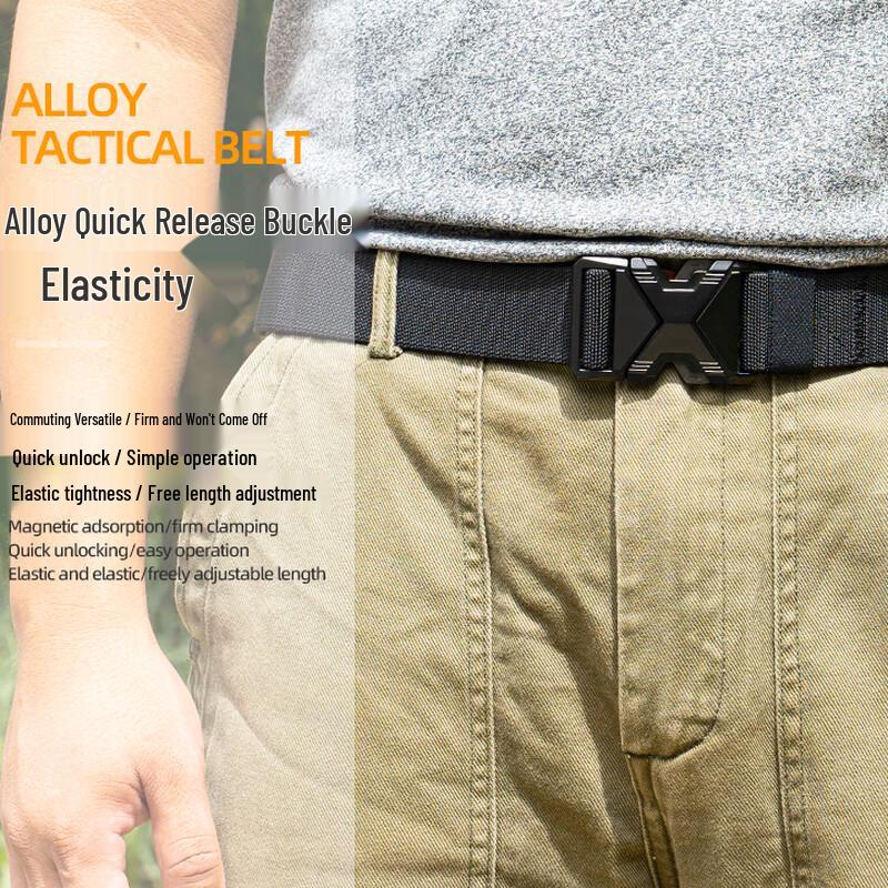 Aowei Men's Outdoor Tactical Elastic Nylon Belt