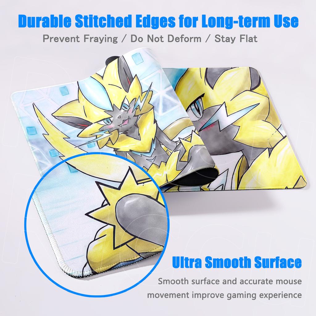 Laptop E-sport Gamer Home Keyboard Mats Pokemon Zeraora Large Non-slip Anime Mouse Pad XXL Rubber Desktop Washable Office Carpet