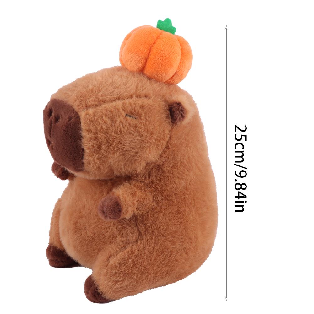 

Non-Toxic Halloween Pumpkin Kapibala Capybara Plush Toy Cute Doll Children Anime Plush Doll Soft Plush Anime Cartoon Halloween Xmas Gift 25cm
