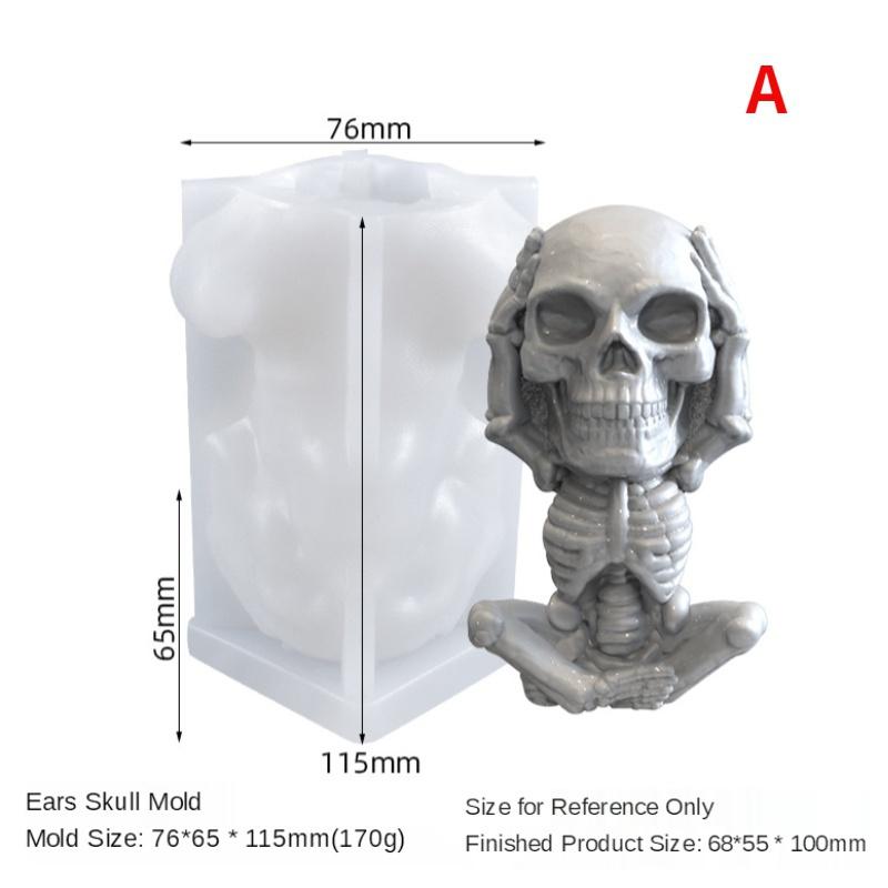 Cute Skull Silicone Candle Mold DIY Halloween Aromatic Candle Making Supplies Resin Soap Mold Christmas Gift Craft  Home Decor Don't See