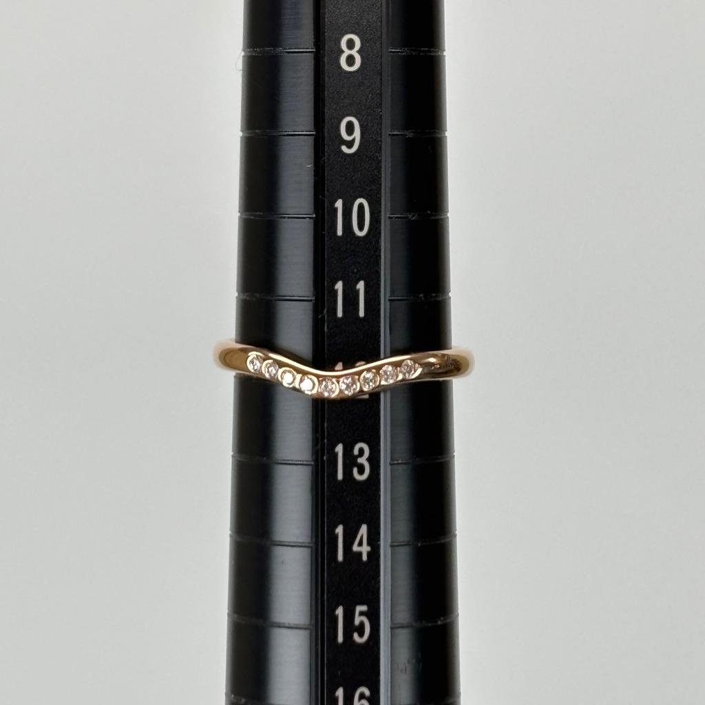Used TIFFANY&Co. Ring Curved band EU#52 K18 Pink Gold/diamond 2.47g Pink gold 9PD