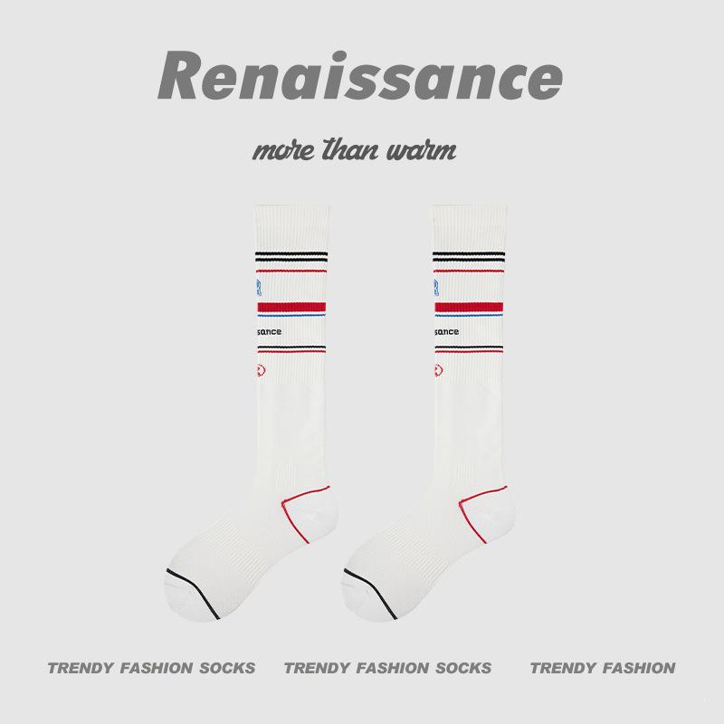 Renaissance Vibrant Orange Low-Pressure Yoga & Fitness Mid-Calf Socks