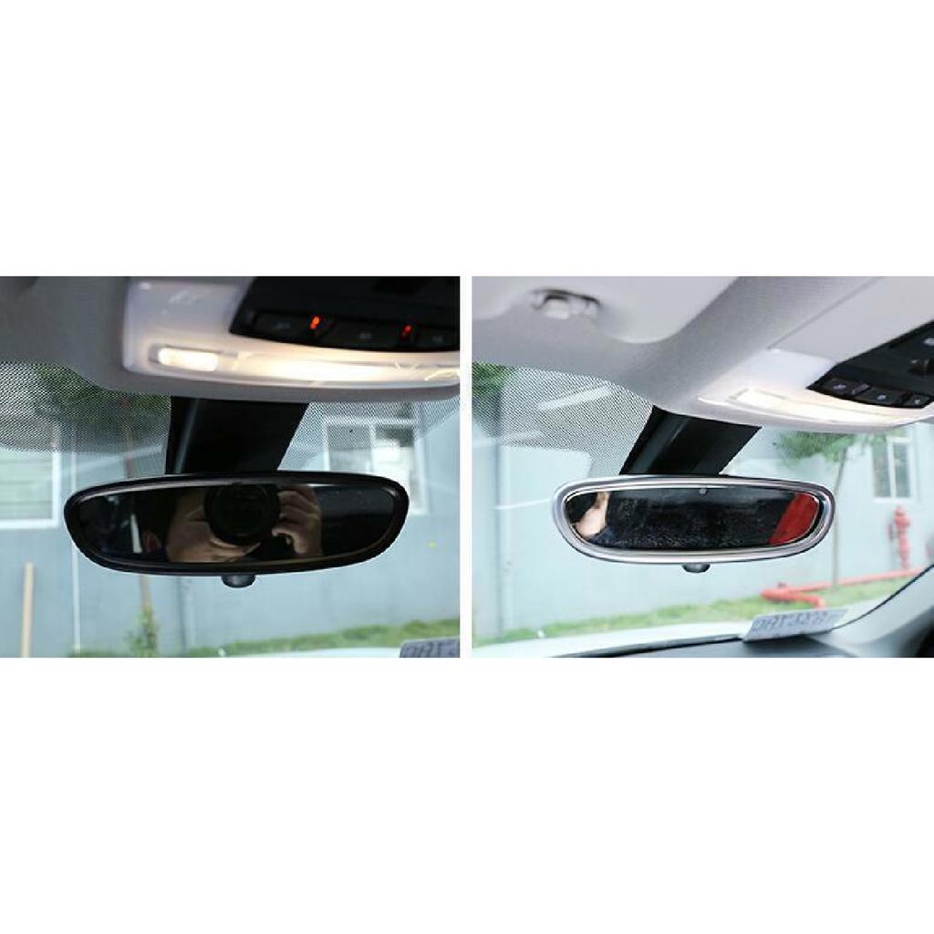 For BMW X1 2016- F48 ABS silver car inner rear view mirror frame trim