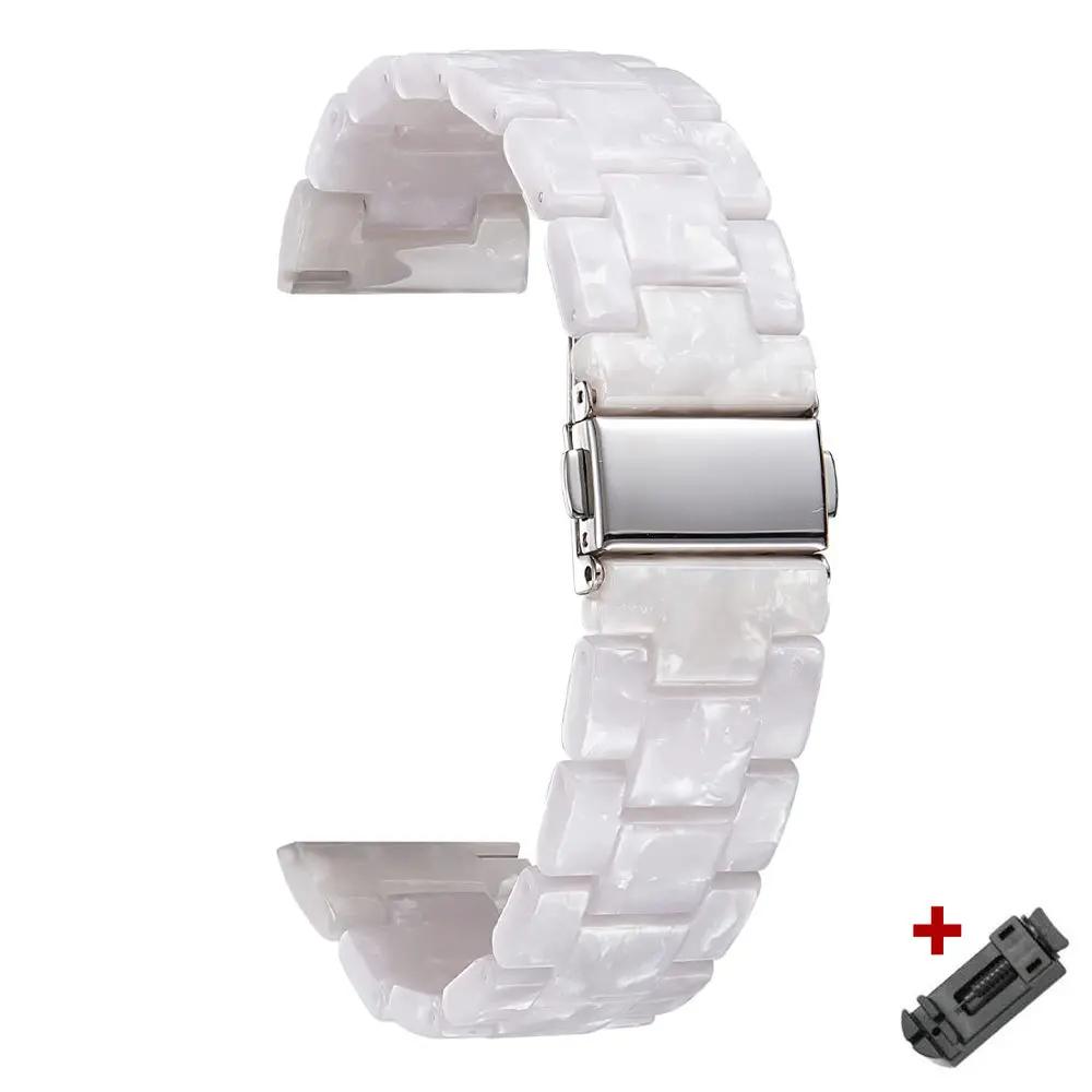 Resin Transparent Band For Huawei Watch GT5/4 GT3/5pro 46mm For Samsung Galaxy Watch 6 3 45mm Gear S3 Lady Strap for Seiko 22mm