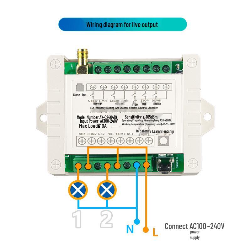 FSK 220V Frequency Hopping Wireless 4-Channel Remote Control Switch