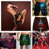 Vintage Skull Ghost Boxing Muay Thai Kickboxing Shorts Pants 3D Print Training Unisex Men Women Quick Dry Fitness Gym Sport Workout Casual Streetwear