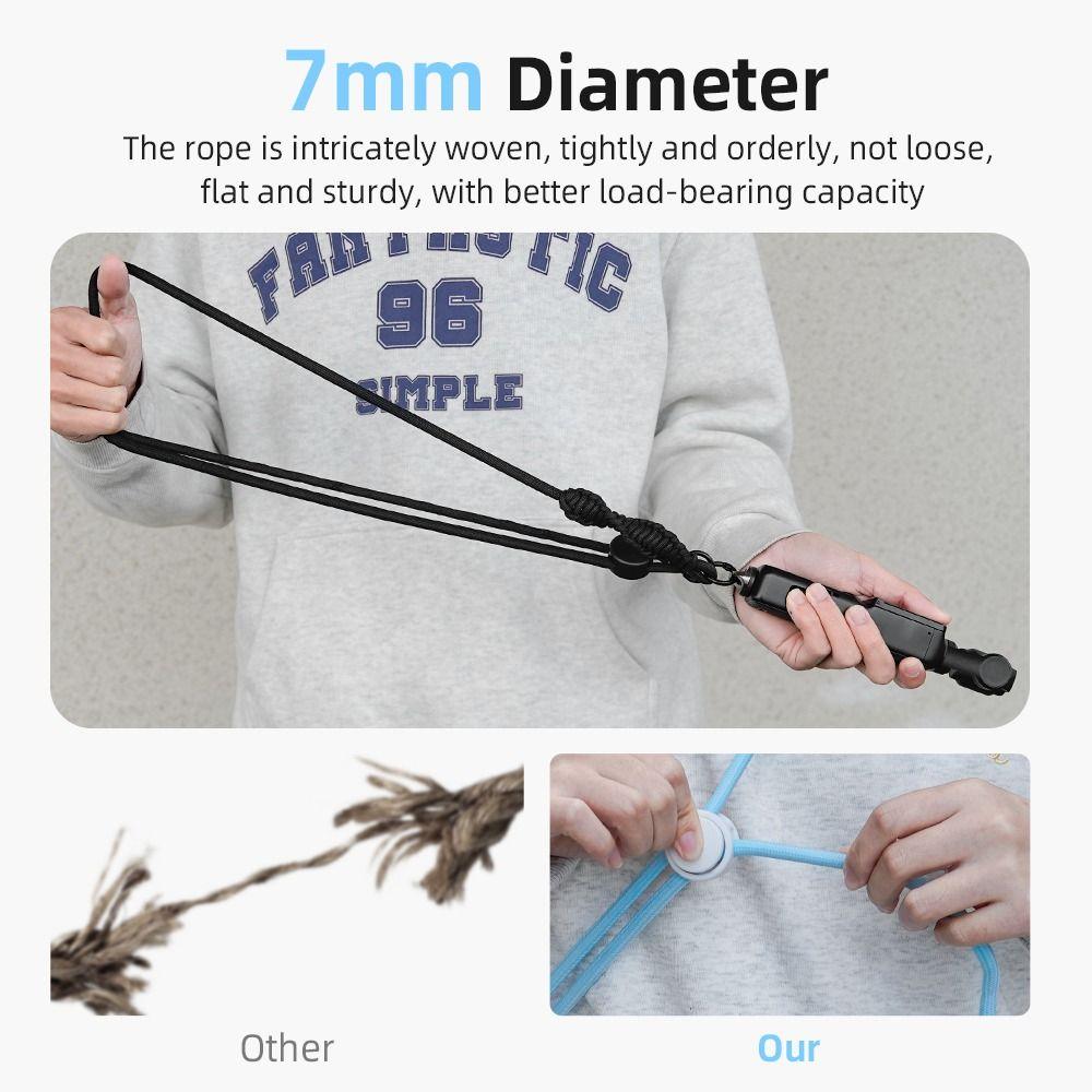 Nylon Neck Strap Anti-lost Adjustable Crossbody Rope Action Camera Accessories with 1/4 Inch Screw Lanyard for OSMO Pocket 3
