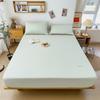 100% Cotton Solid Color Fitted Sheet 3Pcs Mattress Cover with Elastic Band Skin-friendly Soft Home Hotel Queen Size Bedding Set