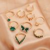 Butterfly Diamond Nine-piece Ring Geometric Star Animal Diamond Imitation Gemstone Jewelry Set