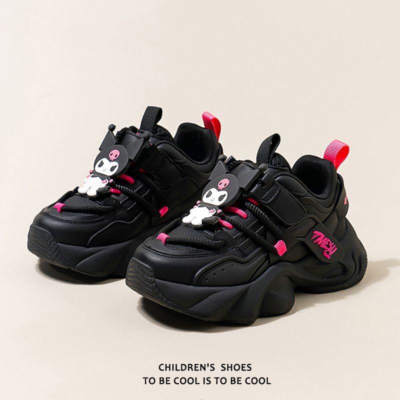 Dirt-resistant girls' shoes new autumn and winter black children's velvet warm sneakers girls' dad shoes two cotton shoes