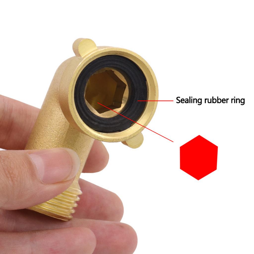 2 stk 90 graders hageslange albuekoblinger 3/4" kraftig slangeadapter med 4 O-ringer solid messing svanehalskobling