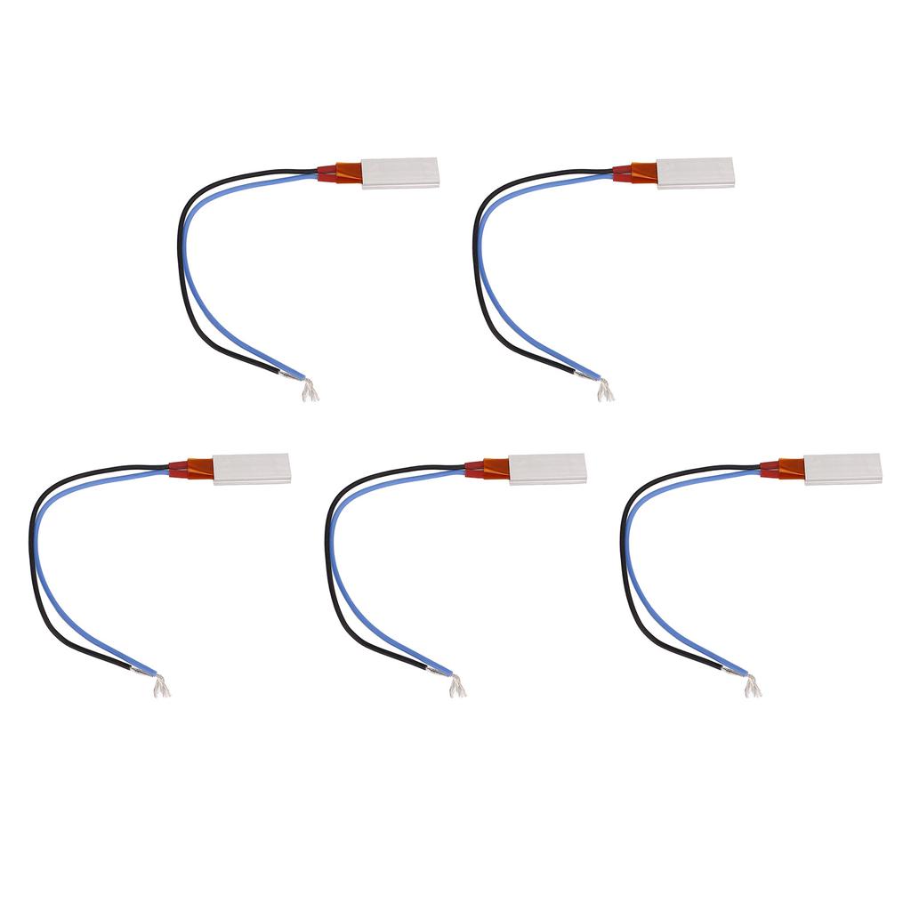 5Pcs PTC Heating Element Constant Temperature Aluminium Shell Thermostat Heater Plate 220V 170 celsius  Blue Black Cable