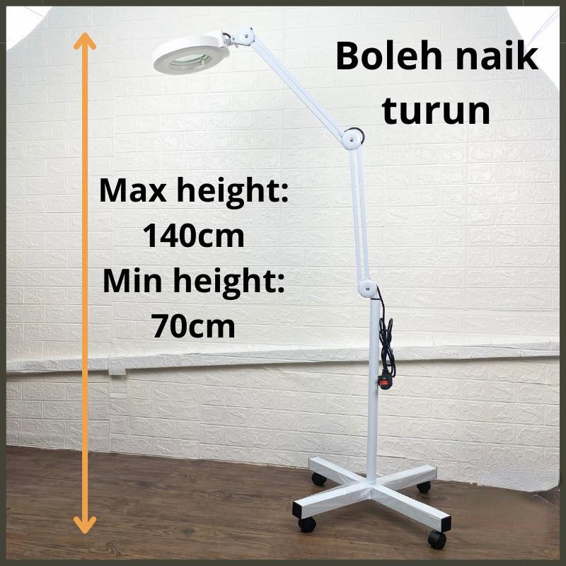 8X Diopter LED Specialist Magnifying Floor Lamp  Dentist Beauty Salon Magnifier Glass Stand Light