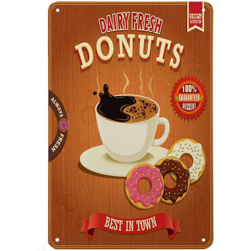 Blechschilder Kaffeebier Tee Wanddekoration Vintage Kunstposter Eisenmalerei für Man Cave Heimcafé Gartenclub B