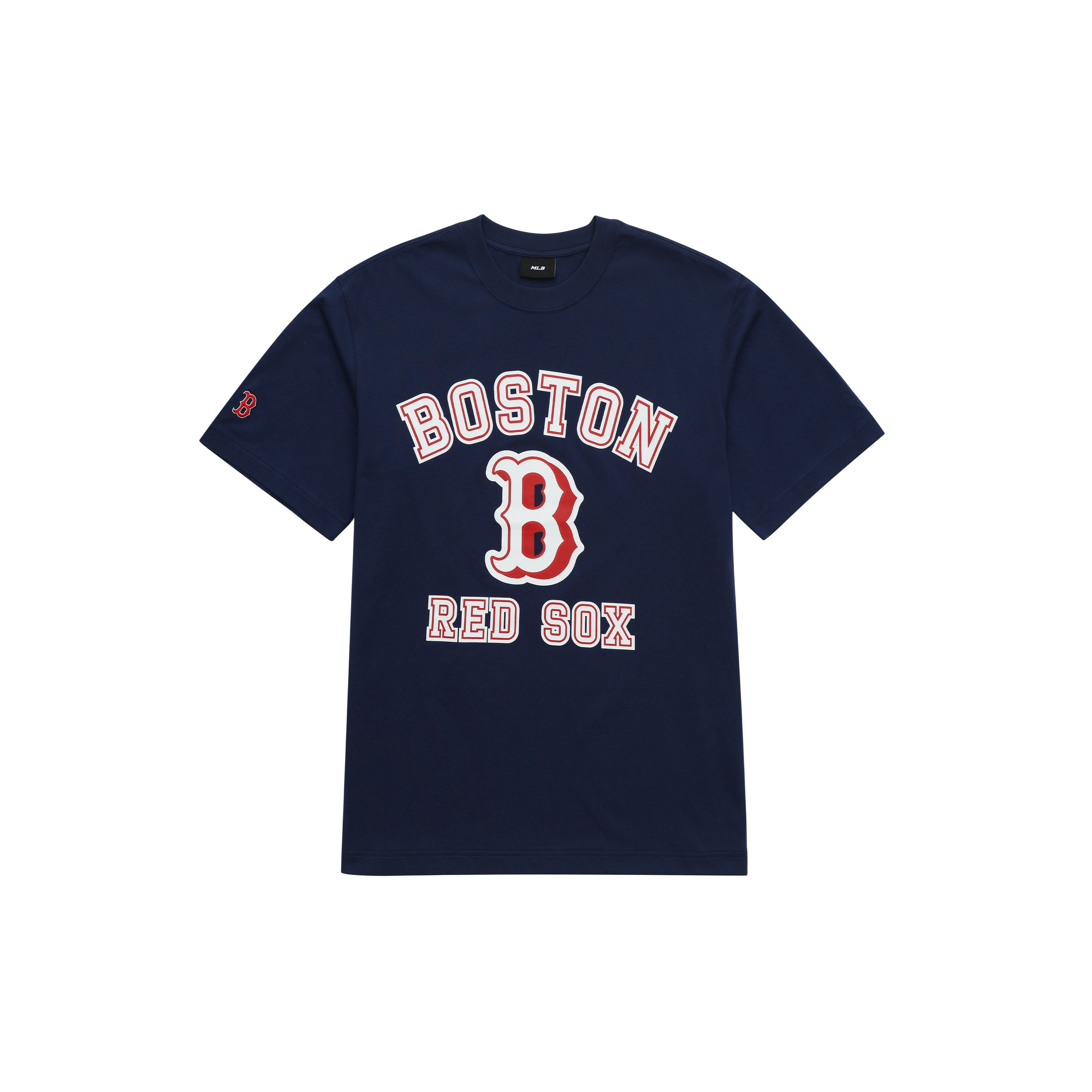 MLB Boston Red Sox Letterdruck Rundhals Amerikanischer Vintage Kurzarm T-Shirt Unisex Tops Marineblau 3ATSV0233-43NYS XS white