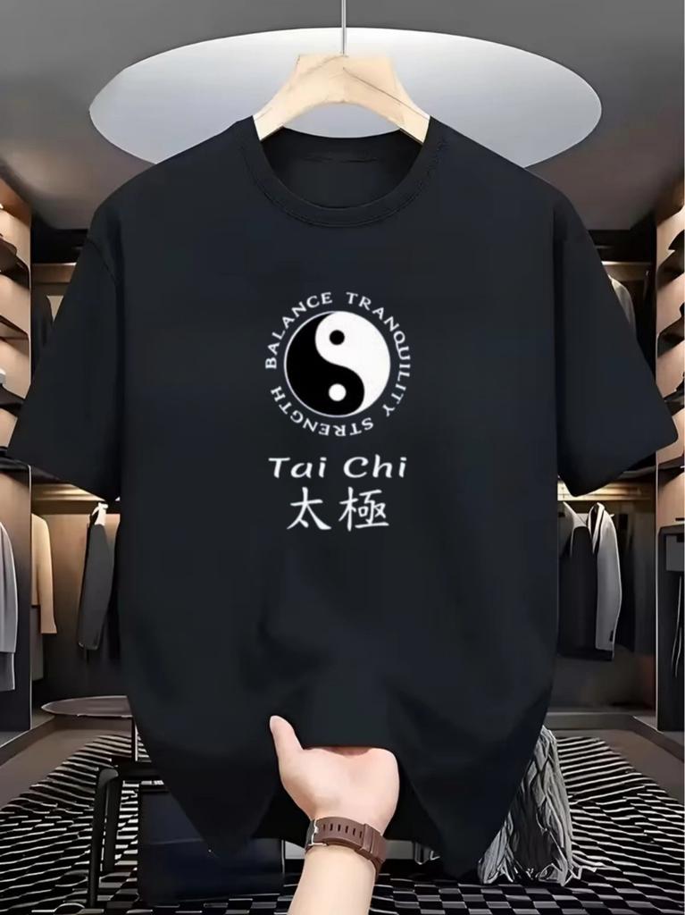 Maglietta Grafica Simbolo Tai Chi Yin Yang Unisex Unisex Stampa Testo Orientale Tradizionale Manica Corta Cotone Top Casual
