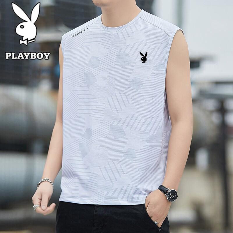 PLAYBOY Men's Summer Ice-Feel Quick-Dry Loose Sports Vest