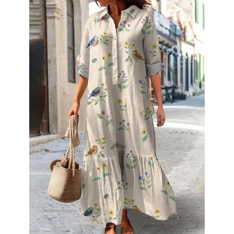 IHUASU Fashion Autumn Winter Long Sleeve POLO Neck Casual Dresses