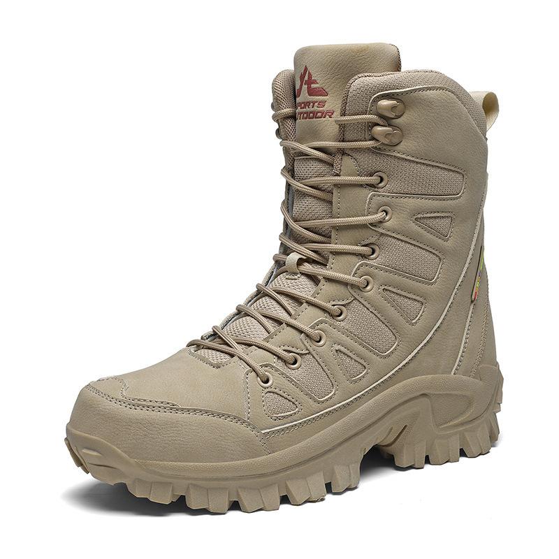 Outdoor New High-top Hiking Shoes Outdoor Platform Combat Training Military Boots Extra Large Size Wide Head Hiking Shoes