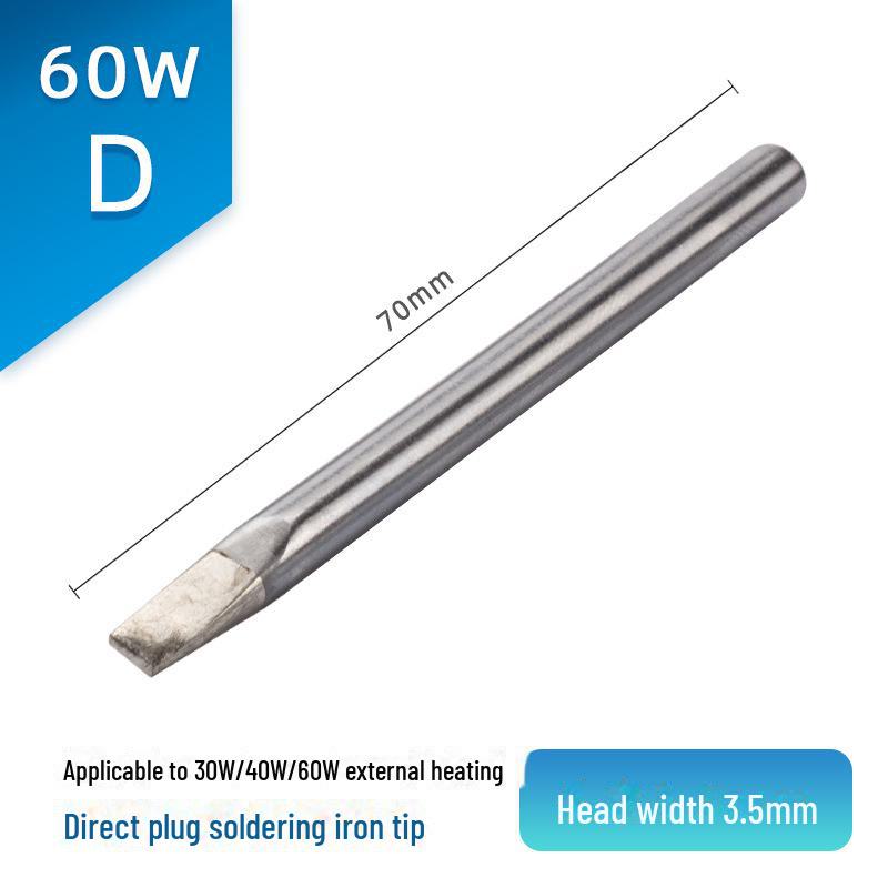 Jinruikang 60 W Chrom-Lötkolbenspitze, spitz, externe Heizung, kompatibel mit 30 W- und 40 W-Lötkolben.