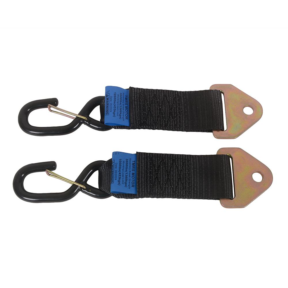 Tie Down Adapter Straps S-Hooks Convert Bolt On Auto Retractable Ratchet Straps to Straps Connecting Bands